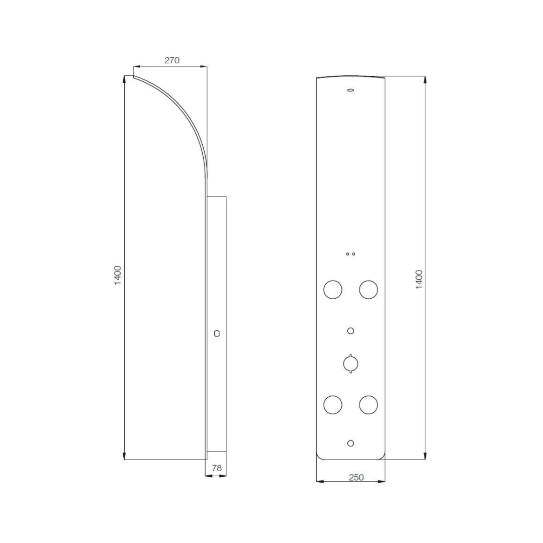 Jaquar Thermostatic 4 Way Shower Panel JPL-WHT-ST86113 - White Glass