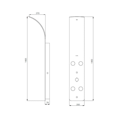 Jaquar Thermostatic 4 Way Shower Panel JPL-WHT-ST86113 - White Glass