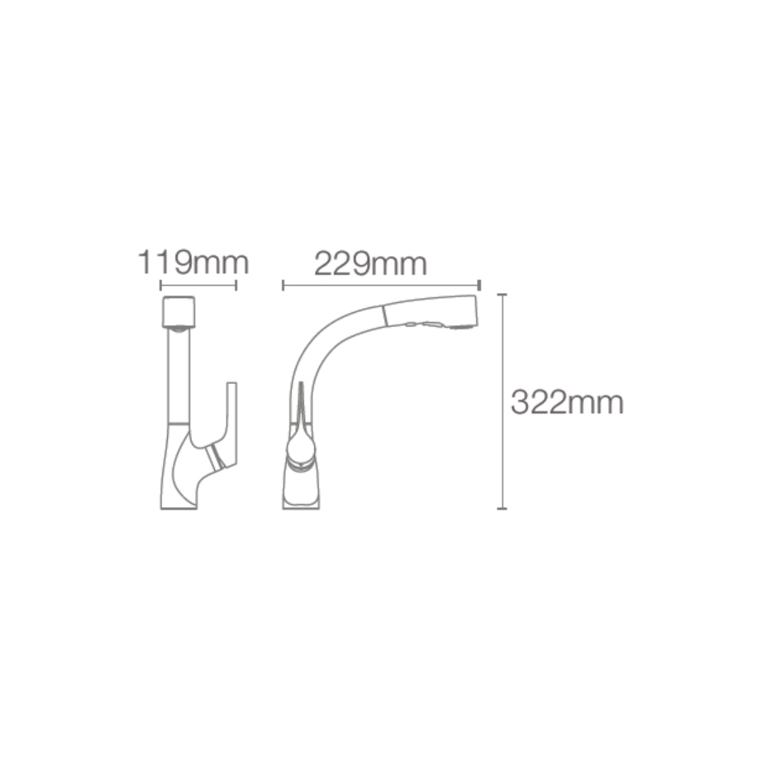 Kohler Table Mounted Pull-Down Kitchen Sink Mixer Elate K-13963T-C4-CP with Extractable Hand Shower Spout in Chrome Finish