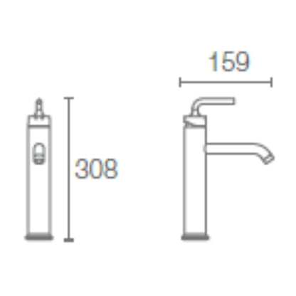 Kohler Table Mounted Tall Boy Basin Mixer Purist K-14404IN-4AND-CP - Chrome