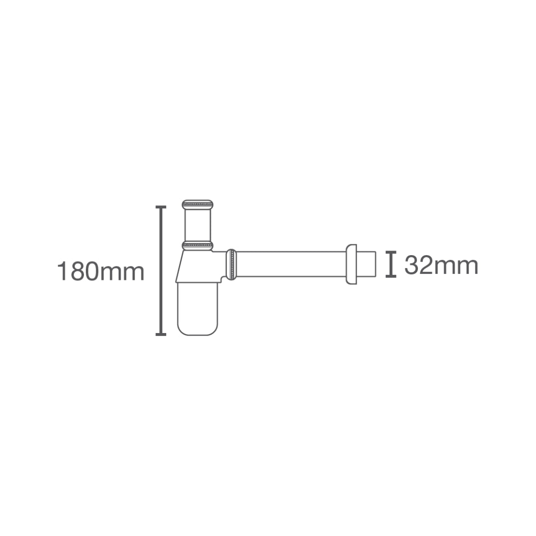 Kohler 8 Inch Bottle Trap Complementary K-16407IN-CP - Chrome