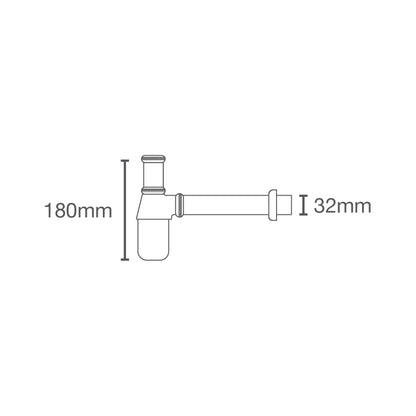 Kohler 8 Inch Bottle Trap Complementary K-16407IN-CP - Chrome