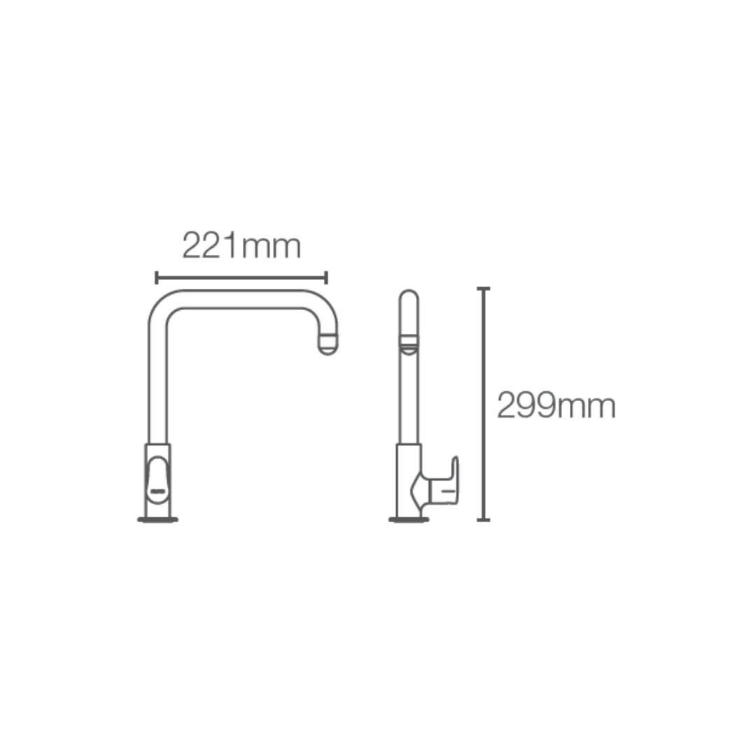 Kohler Table Mounted Regular Kitchen Sink Tap July K-20585IN-4-CP with Swinging Spout in Chrome Finish