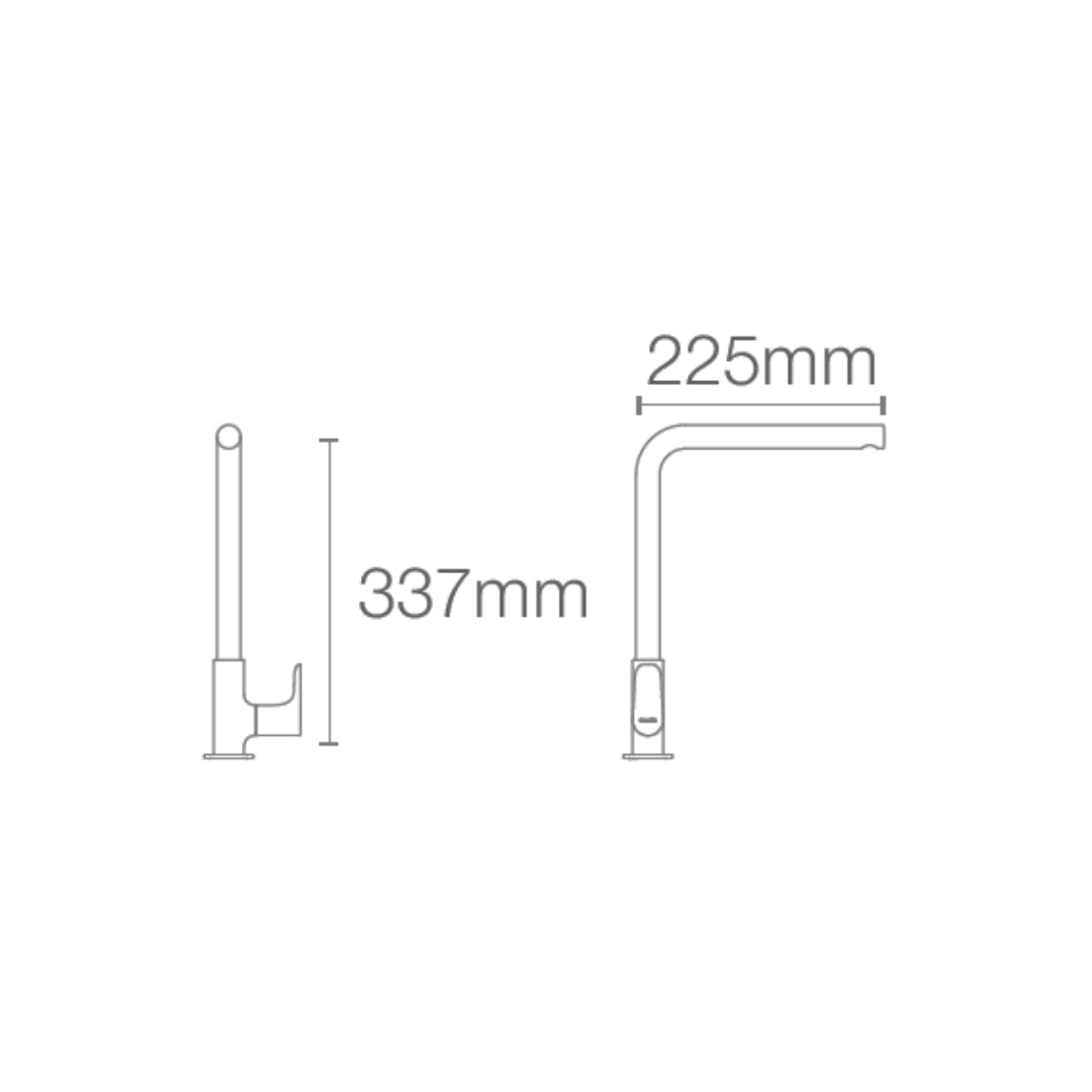 Kohler Table Mounted Regular Kitchen Sink Tap Aleo Plus K-20587IN-4-CP with Swinging Spout in Chrome Finish