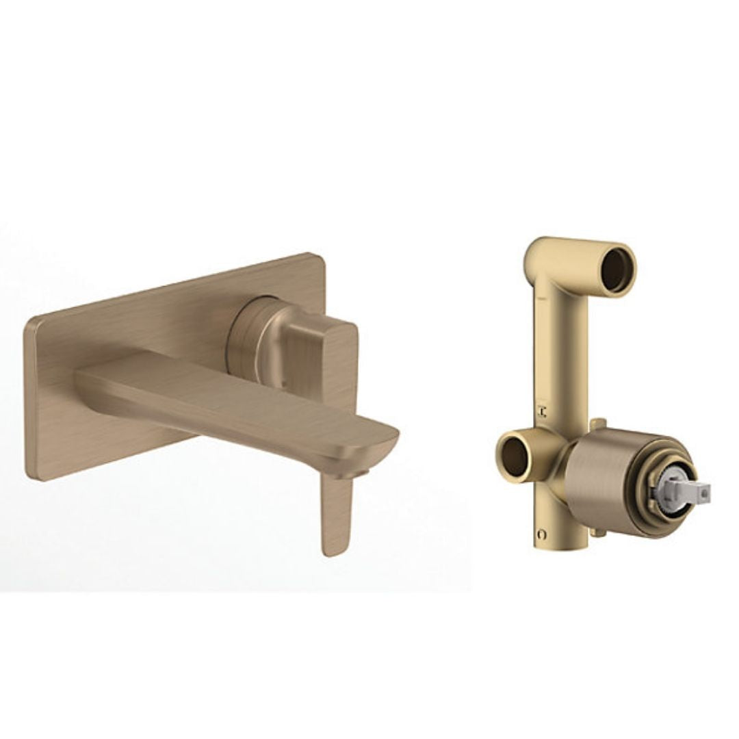 Kohler Wall Mounted Basin Mixer Aleo Plus K-21970IN-4ND-BV - Brushed Bronze