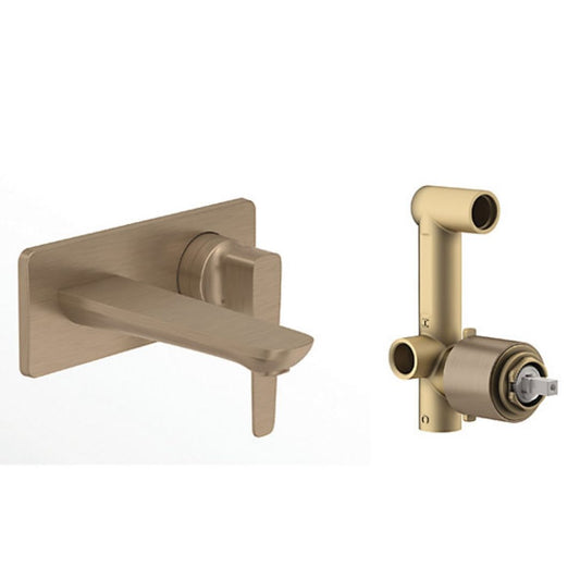 Kohler Wall Mounted Basin Mixer Aleo Plus K-21970IN-4ND-BV - Brushed Bronze