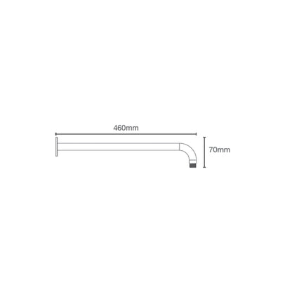Kohler Wall Mounted Round 460 mm Shower Arm 22446IN-BL - Black Matt