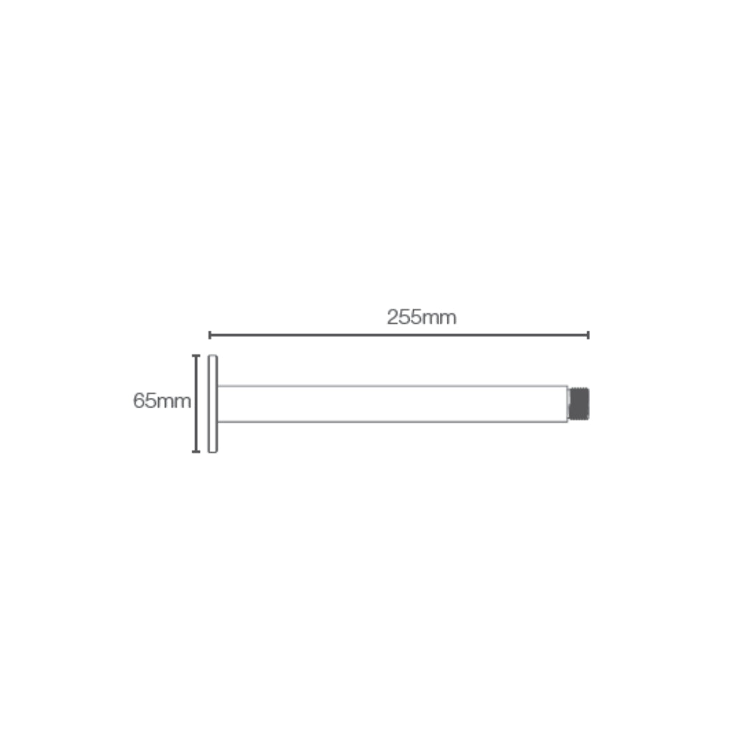 Kohler Ceiling Mounted Round 255 mm Shower Arm 22447IN-BL - Black Matt