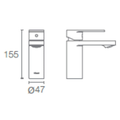 Kohler Table Mounted Regular Basin Mixer Parallel K-23472IN-4-CP - Chrome
