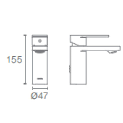 Kohler Table Mounted Regular Basin Mixer Parallel K-23472IN-4ND-CP - Chrome