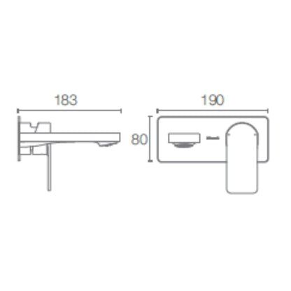 Kohler Wall Mounted Basin Mixer Parallel K-23486IN-4ND-AF - French Gold