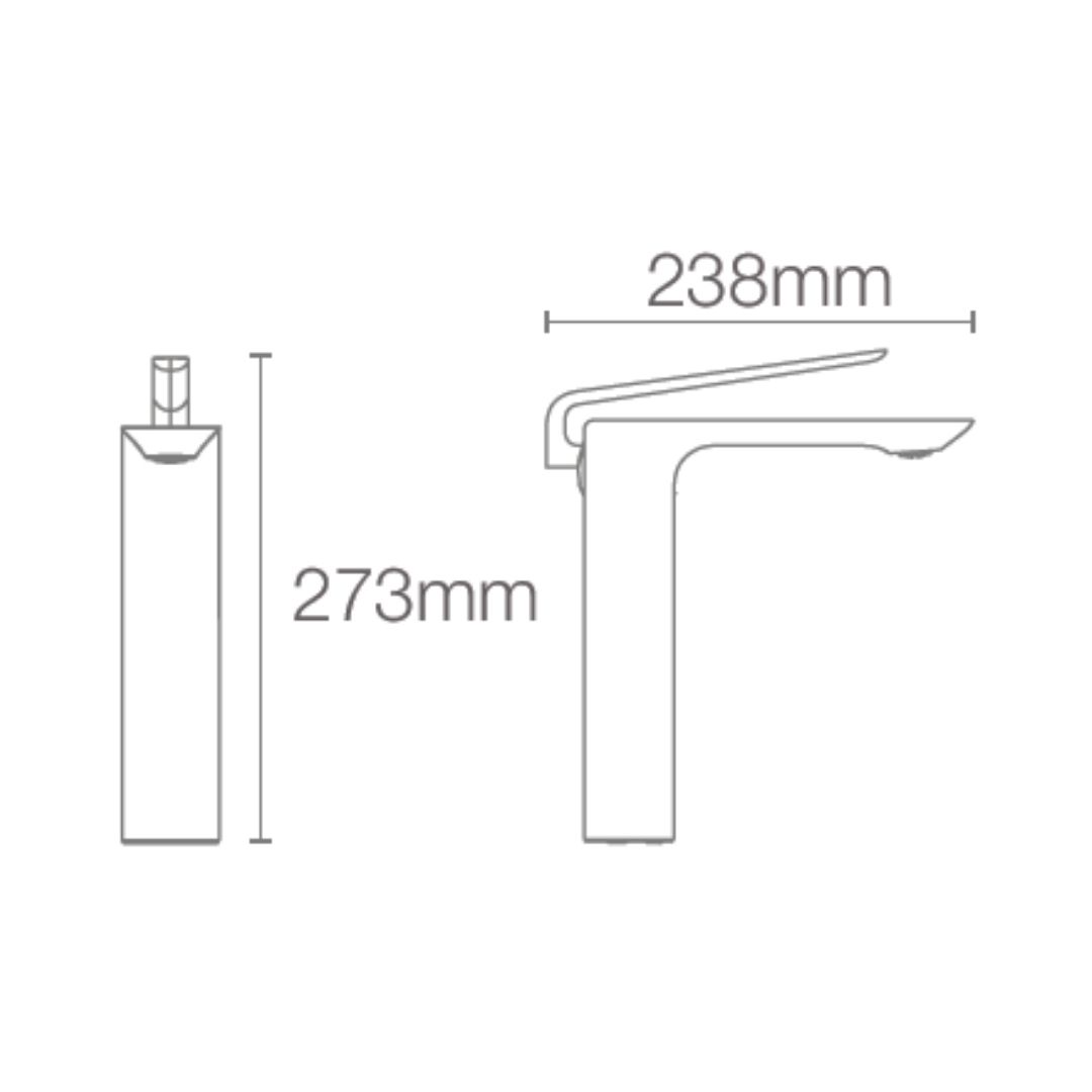 Kohler Table Mounted Tall Boy Basin Mixer ModernLife Edge K-25758IN-4ND-RGD - Rose Gold