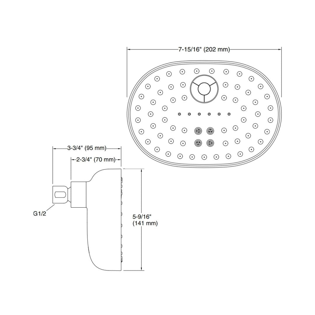 Kohler Multi Flow Overhead Shower Statement 26290IN-AF - French Gold