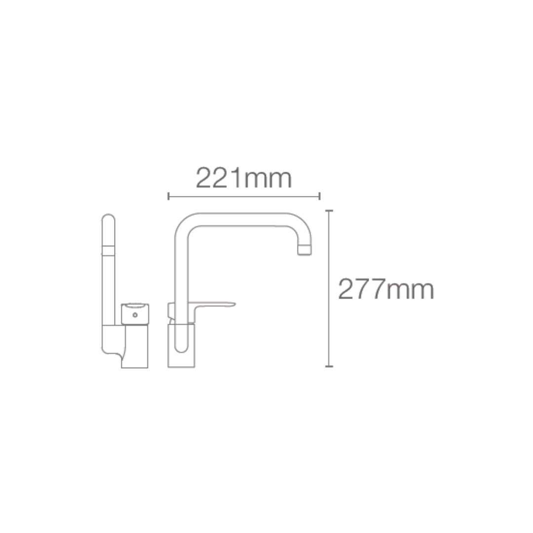 Kohler Table Mounted Regular Kitchen Sink Mixer July K-5243IN-4-CP with Swinging Spout in Chrome Finish
