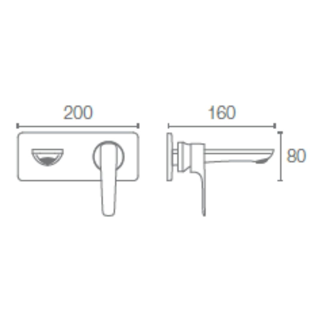 Kohler Wall Mounted Basin Mixer Aleo Plus K-5684IN-4ND-CP - Chrome