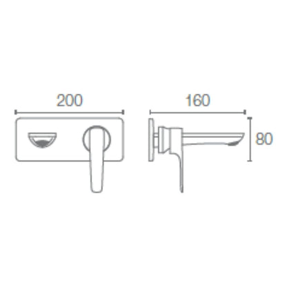 Kohler Wall Mounted Basin Mixer Aleo Plus K-5684IN-4ND-CP - Chrome