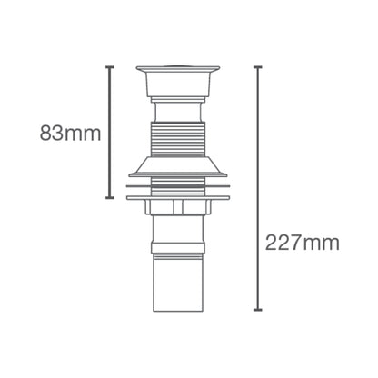 Kohler 9 inches Pop-Up Waste Coupling K-7124-A-CP - Chrome