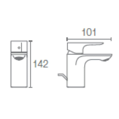 Kohler Table Mounted Regular Basin Mixer Aleo K-72275IN-4-CP - Chrome