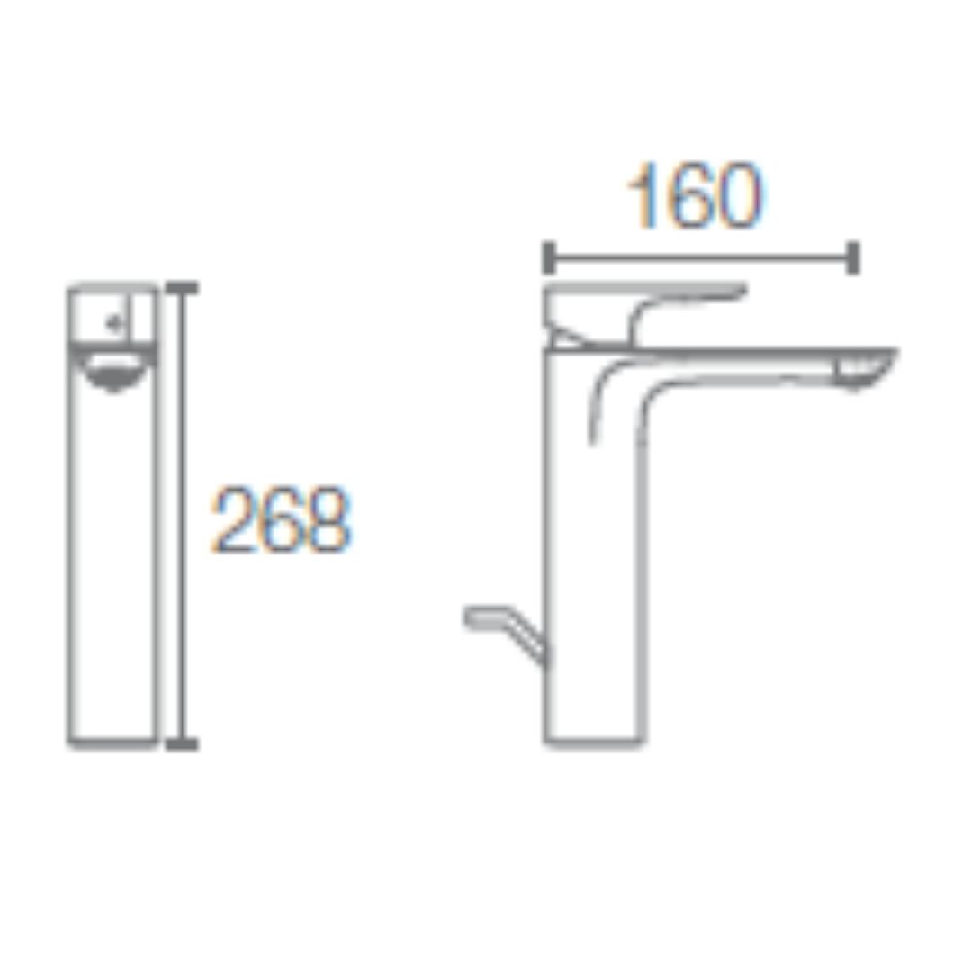 Kohler Table Mounted Tall Boy Basin Mixer Aleo K-72298IN-4-CP - Chrome