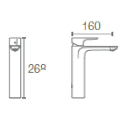 Kohler Table Mounted Tall Boy Basin Mixer Aleo K-72298IN-4ND-RGD - Rose Gold