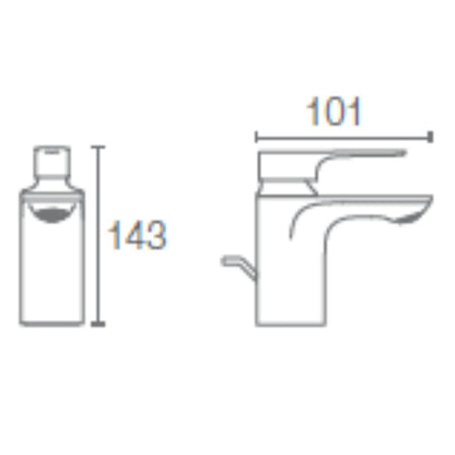 Kohler Table Mounted Regular Basin Mixer Aleo Plus K-72312IN-4-CP - Chrome