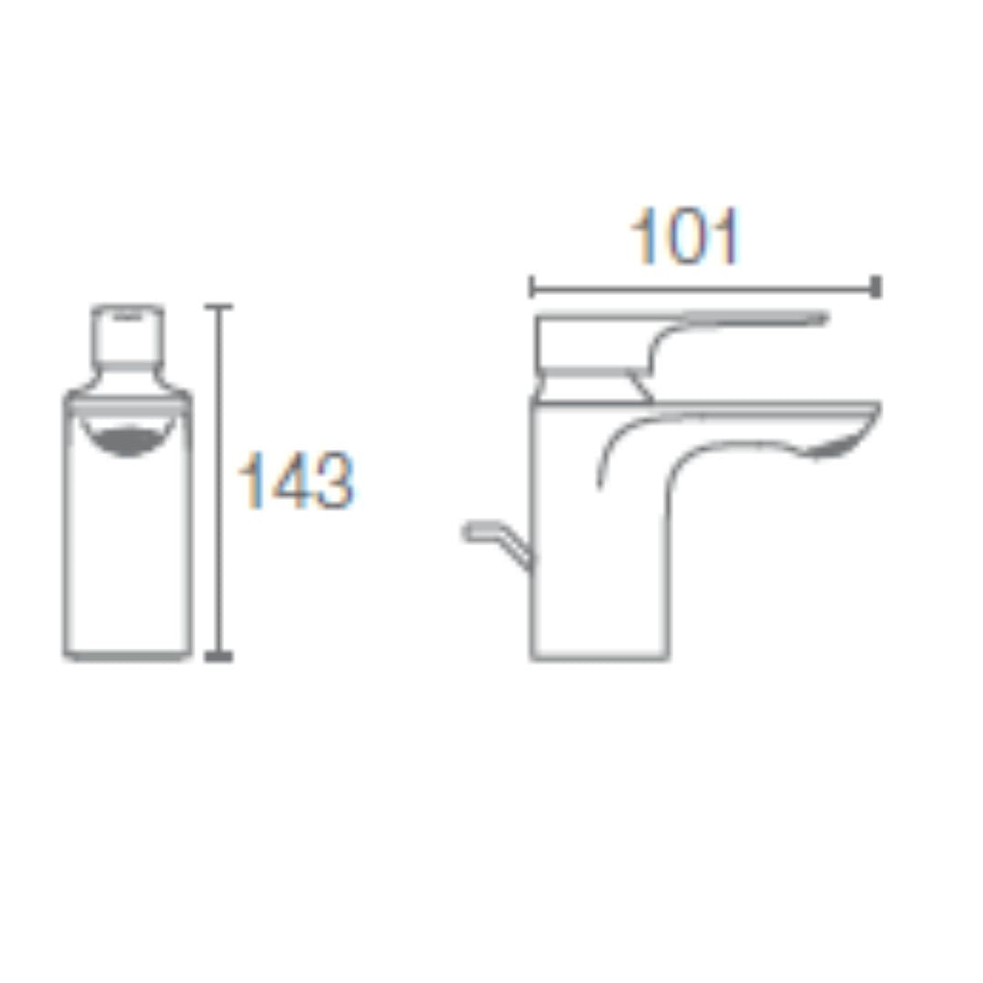 Kohler Table Mounted Regular Basin Mixer Aleo Plus K-72312IN-4ND-RGD - Rose Gold