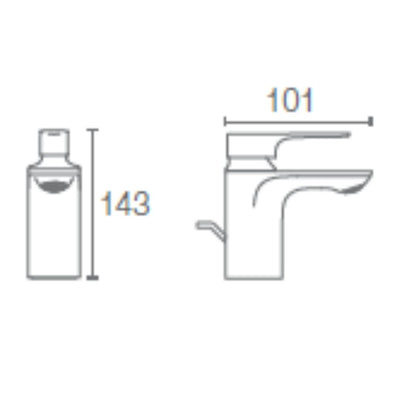 Kohler Table Mounted Regular Basin Mixer Aleo Plus K-72312IN-4ND-RGD - Rose Gold