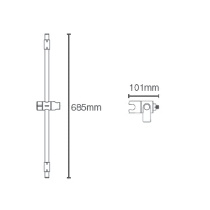 Kohler Shower Fitting Sliding Rail 72740IN-CP - Chrome