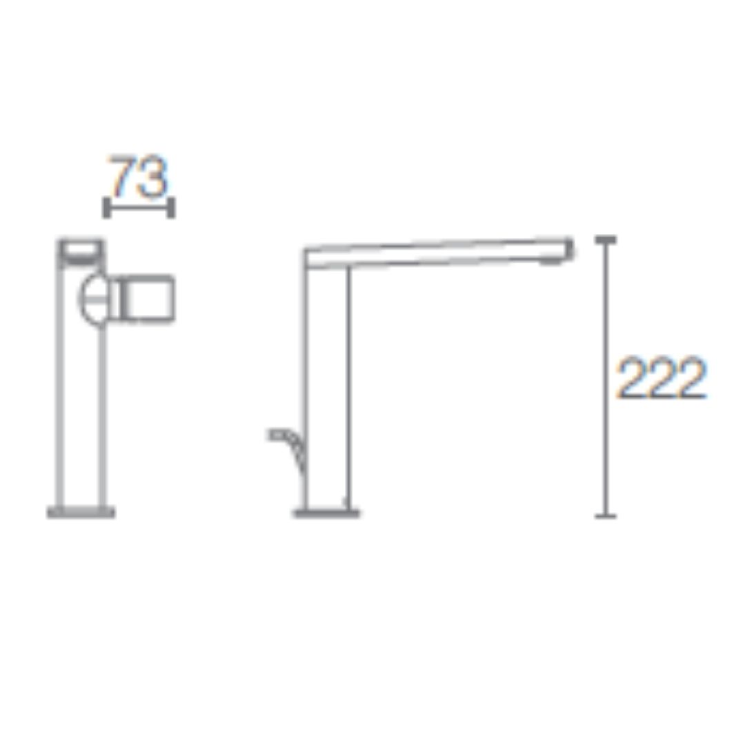 Kohler Table Mounted Tall Boy Basin Mixer Composed K-73159IN-7-CP - Chrome
