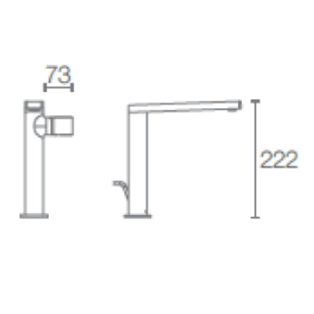 Kohler Table Mounted Tall Boy Basin Mixer Composed K-73159T-7-AF - French Gold