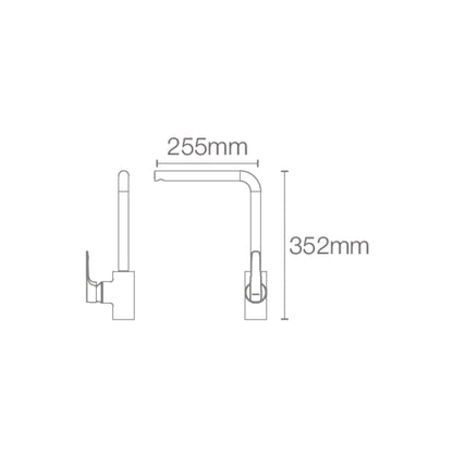 Kohler Table Mounted Regular Kitchen Sink Mixer Aleo Plus K-75373IN-4-CP with Swinging Spout in Chrome Finish