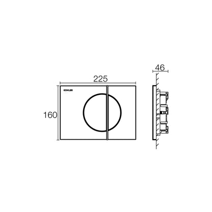 Kohler Flush Plate Note K-75891IN-M-BV - Brushed Bronze
