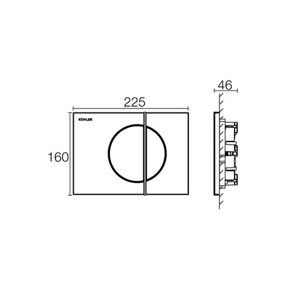 Kohler Flush Plate Note K-75891IN-M-CP - Chrome