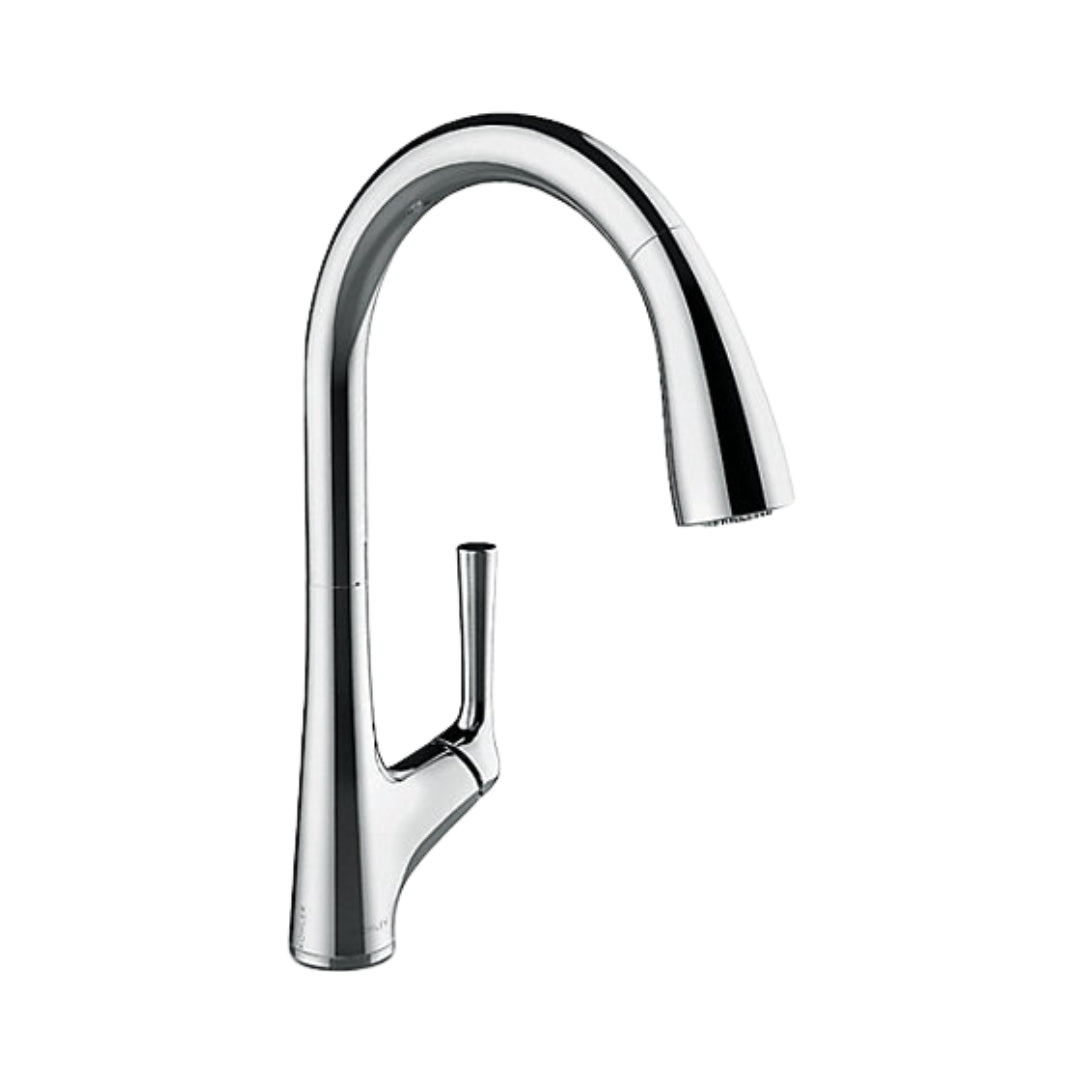 Kohler Table Mounted Pull-Down Kitchen Sink Mixer Malleco K-77748IN-4-CP with Extractable Hand Shower Spout in Chrome Finish