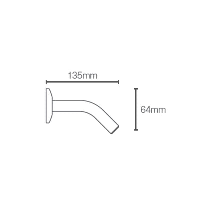 Kohler Wall Mounted Round 135 mm Shower Arm 99054IN-CP - Chrome