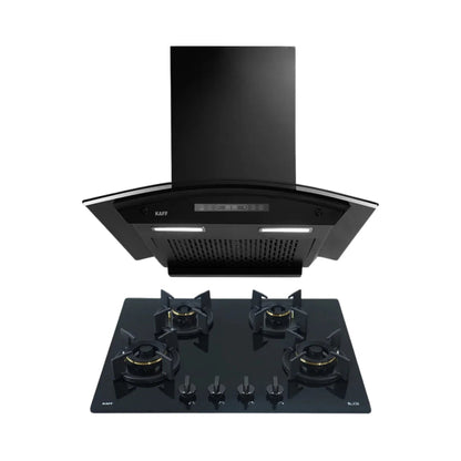 Kaff 60 cm Wall Mounted Chimney Premier Range MAINZ 60 DC - BLDC + Kaff 65 cm 4 Burner Hob Blaze Series BZ 654