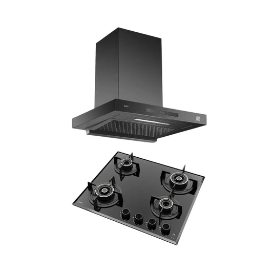Kaff 60 cm Wall Mounted Chimney ASHPRO 60 DC - BLDC + Kaff 60 cm 4 Burner Hob Alton ALNF 604