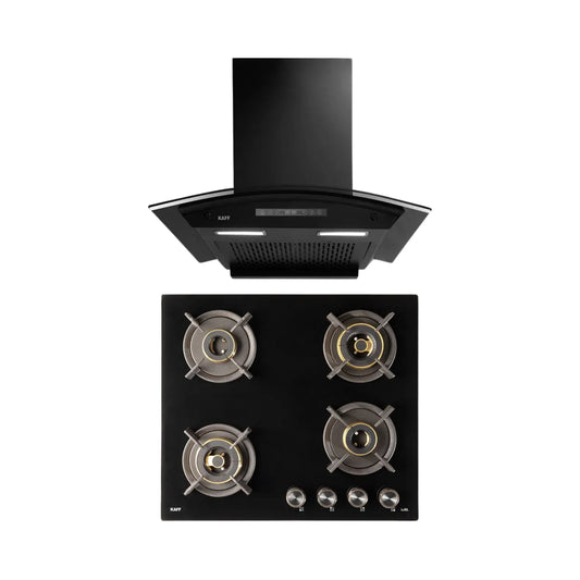Kaff 60 cm Wall Mounted Chimney Premier Range MAINZ 60 DC - BLDC + Kaff 60 cm 4 Burner Hob Infra INF 604
