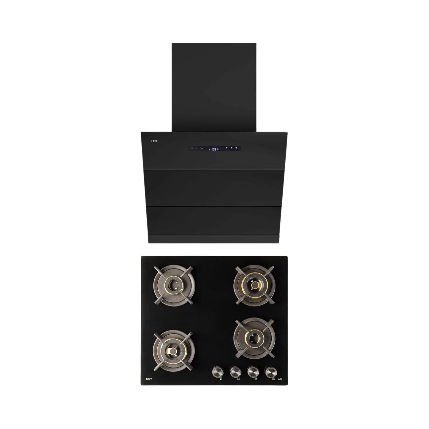 Kaff 60 cm Wall Mounted Chimney LYNN 60 DC BLDC + Kaff 60 cm 4 Burner Hob Infra INF 604