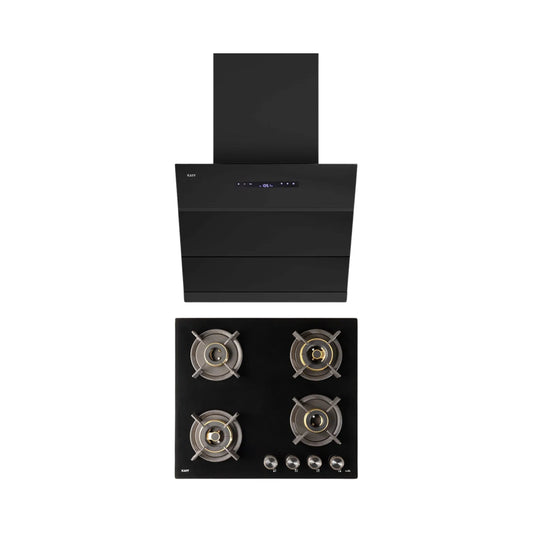 Kaff 60 cm Wall Mounted Chimney LYNN 60 DC BLDC + Kaff 60 cm 4 Burner Hob Infra INF 604
