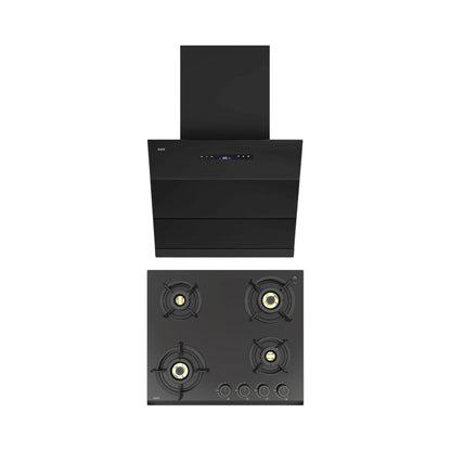 Kaff 60 cm Wall Mounted Chimney LYNN 60 DC BLDC + Kaff 60 cm 4 Burner Hob Ashford ASF 604