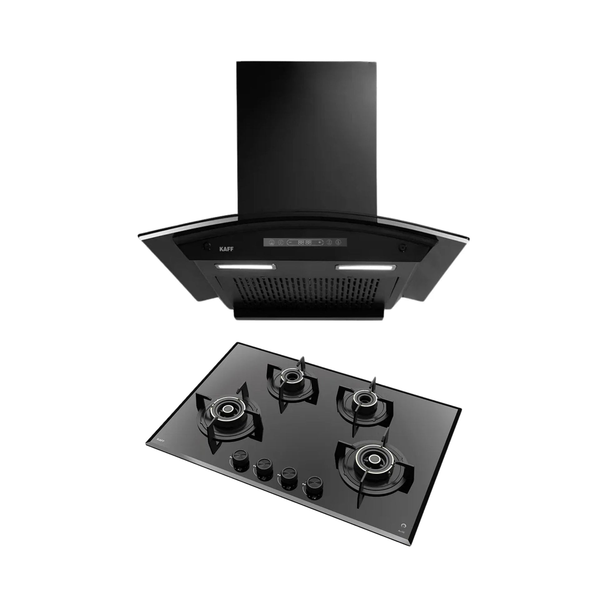 Kaff 75 cm Wall Mounted Chimney Premier Range MAINZ 75 DC - BLDC + Kaff 78 cm 4 Burner Hob Alton ALNF 784