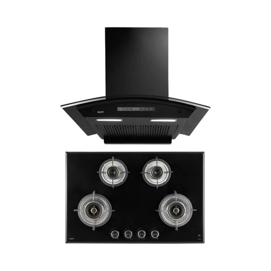 Kaff 75 cm Wall Mounted Chimney Premier Range MAINZ 75 DC - BLDC + Kaff 78 cm 4 Burner Hob Alton ALN 784