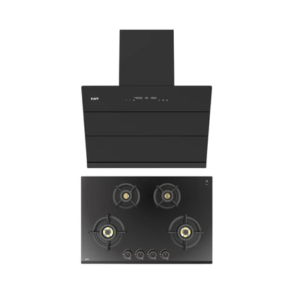 Kaff 75 cm Wall Mounted Chimney ALBURY 75 DC - BLDC + Kaff 78 cm 4 Burner Hob Ashford ASF 784