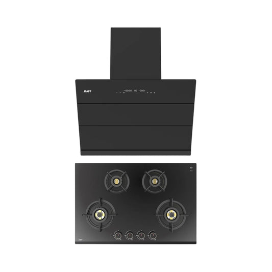 Kaff 75 cm Wall Mounted Chimney ALBURY 75 DC - BLDC + Kaff 78 cm 4 Burner Hob Ashford ASF 784