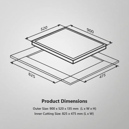 Kaff 90 cm Wall Mounted Chimney LYNN 90 DC BLDC + Kaff 90 cm 4 Burner Hob Ashford Series ASF 94M
