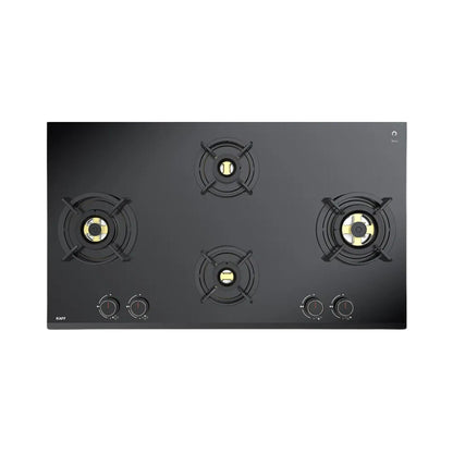 Kaff 90 cm Wall Mounted Chimney VASCO 90 DC - BLDC + Kaff 90 cm 4 Burner Hob Ashford Series ASF 94V