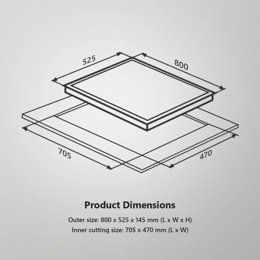 Kaff 75 cm Wall Mounted Chimney ASHPRO 75 DC - BLDC + Kaff 80 cm 4 Burner Hob Blaze Series BZ 804