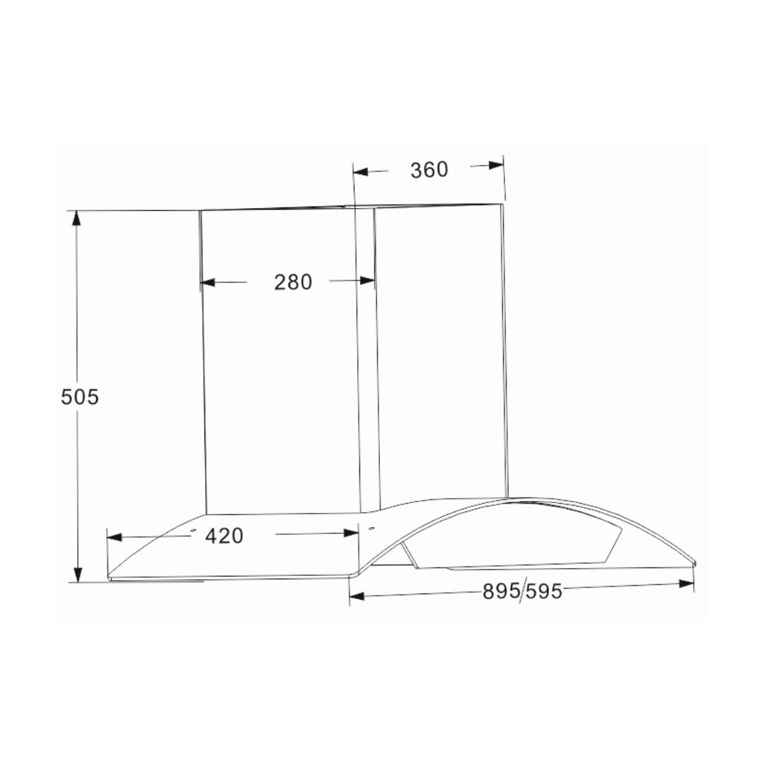 Carysil 60 cm Wall Mounted Chimney Wall Mounted Series Kia FL 60
