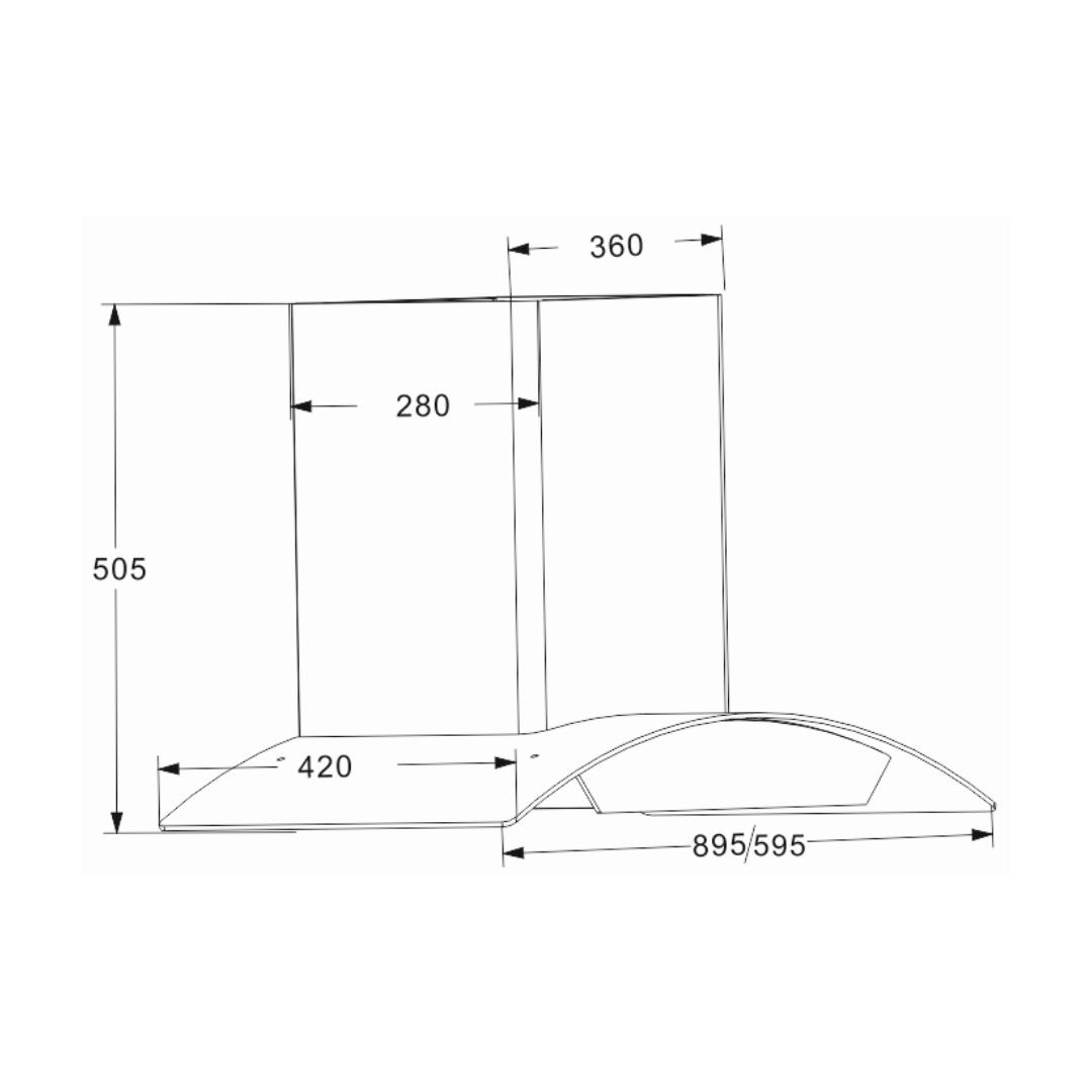 Carysil 90 cm Wall Mounted Chimney Wall Mounted Series Kia FL 90
